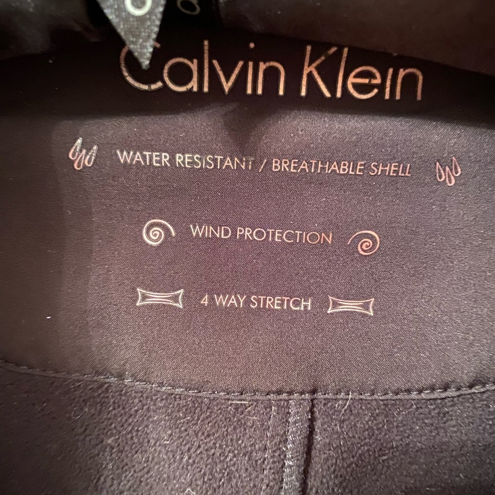 Calvin Klein large black long jacket with silver accents - Picture 3 of 4